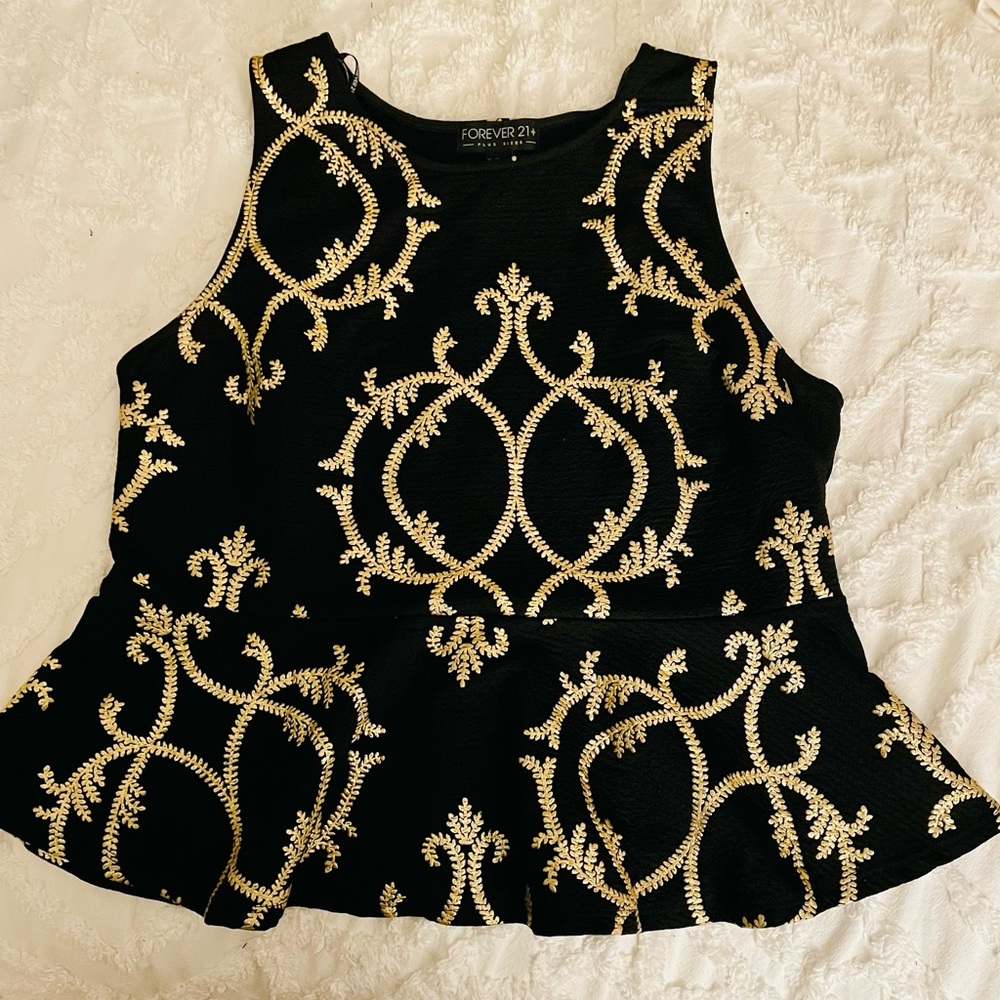 Black and gold matching forever21 top and skirt set
